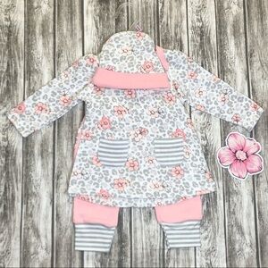 NEW Infant Baby Girls 0-3 months CJP 3 Piece Set